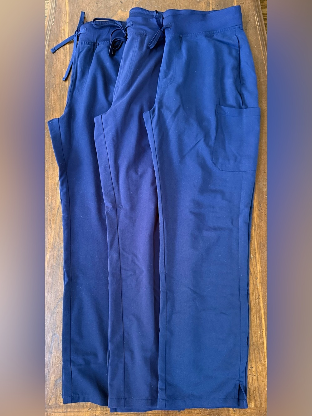Women’s Mandala Navy Blue Straight-Leg Cargo Scrub Pants Size Large Set of 3